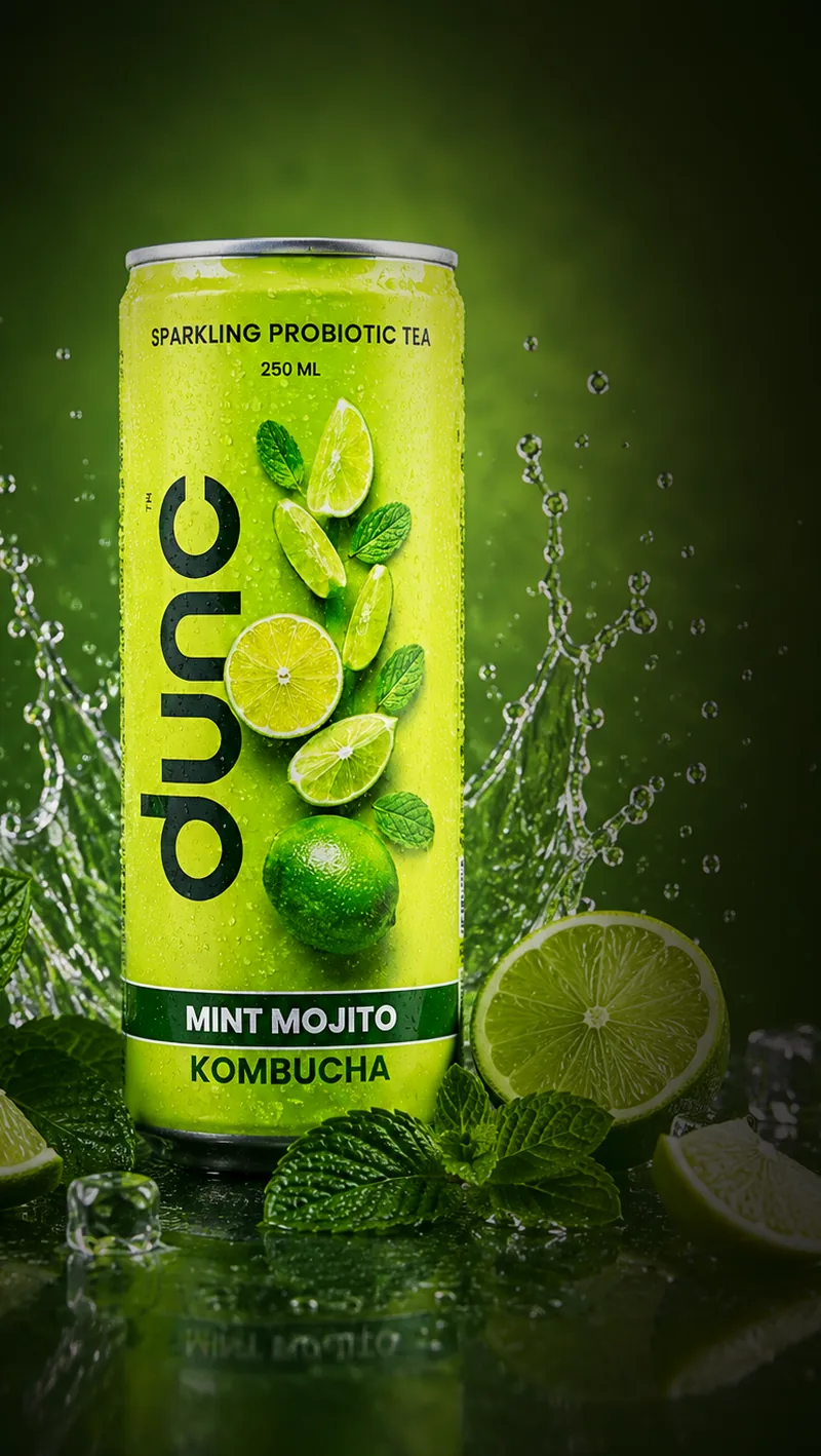 DUNC Mint Mojito sparkling kombucha — 250 ml can